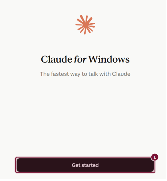 מסך הפתיחה Claude for Windows